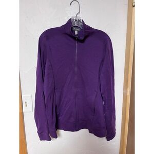 Ibex Merino Wool Full Zip Jacket Purple Womens Large Made in USA